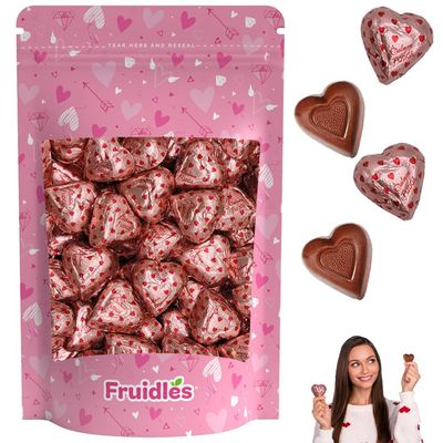 Fruidles Valentine's Milk Fudge Chocolate Hearts, Milk Creamy Chocolaty Hearts, Holiday Treats, Individually Wrapped Foils, Kosher Certified Dairy (1 Pound) Fruidles Valentine's Milk Fudge Chocolate Hearts, Milk Creamy Chocolaty Hearts, Holiday Treats, Individually Wrapped Foils, Kosher Certified Dairy (1 Pound)