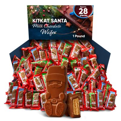 Milk Chocolate Wafer Snack Size Santas Christmas Candy 1 Pounds approx 25 pieces - Crisp Wafer Santas dipped in Creamy Milk Chocolate - Perfect for Sharing During Special Holiday Occasions