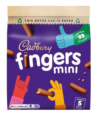 Cadbury Mini Fingers Biscuits Bag, 96.5 Grams