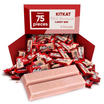 Pink Lemonade Crisp Wafers 5 Pounds Approx 75 Pieces - Candy Bars Pink Candy Chocolate Bars - Chocolate Candy Bars Limited Edition Flavor - Individually Wrapped Pink Snacks - Chocolate Wafers Bulk