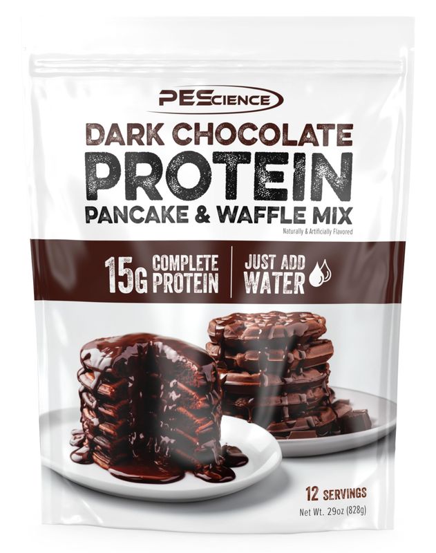 PEScience Protein Pancake &amp; Waffle Mix, Dark Chocolate, 12 Servings, Just Add Water
