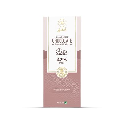 Aadvik Goat Milk Chocolate | Roasted Hazelnut | 100% Natural &amp; Premium Ingredients | 2.46 Oz