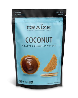 Craize Coconut Crisps | Gluten Free, Vegan, Kosher, Toasted Corn Crackers | 4 oz each