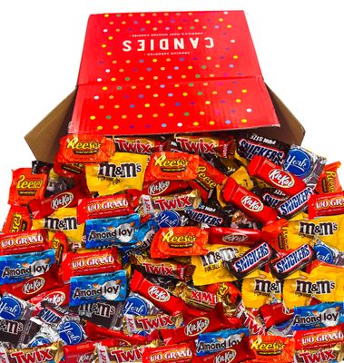 All Chocolate Variety Assortment Mix Bulk GIFT BOX Net Weight 5.6LBS (90 oz 150 Count) Individually Wrapped Chocolate, America's Most Favorite Assortments Great for Valentine, Easter
