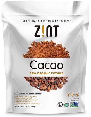 Zint Organic Cacao Powder (16 oz): Raw Non-Alkalized Chocolate With Powerful Antioxidants and Resveratrol