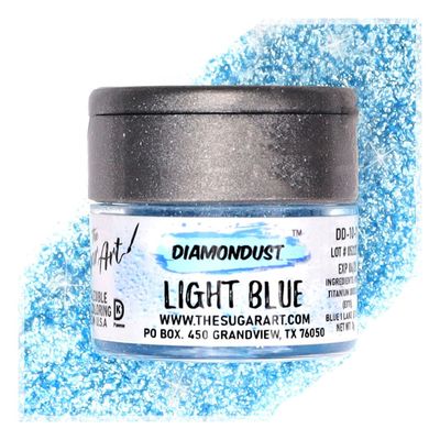 Light Blue Edible Glitter for Drinks, Cocktails, Cake Decorating, Strawberries, Chocolates &amp; More | No Taste | 4g | 100% Food-Safe | Kosher, Vegan, Gluten &amp; Nut Free | DiamonDust by The Sugar Art