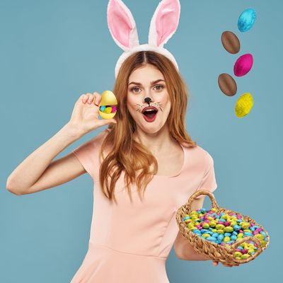 Fruidles Easter Pastel Foiled Eggs Milk Chocolate Mesh Bags, Happy Easter Day Eggs, Party Bag Fillers, Individually Wrapped, Kosher Certified Dairy, 4 Oz (Single-Pack)