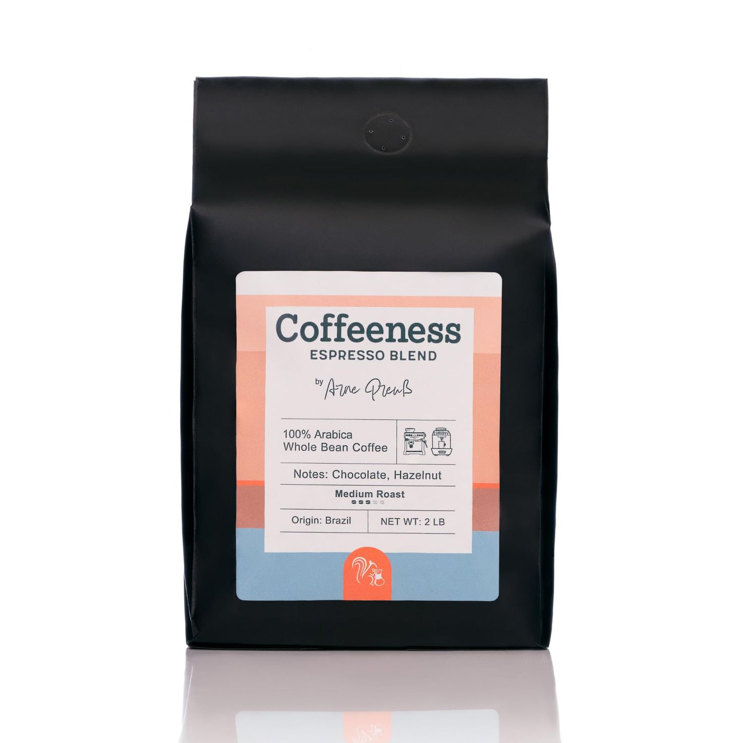 Espresso Blend Whole Bean Coffee - Medium Roast, Well-Balanced 100% Arabica from Brazil, Notes of Chocolate &amp; Hazelnut, Freshly Roasted in Brooklyn, Direct Trade, 2 LB
