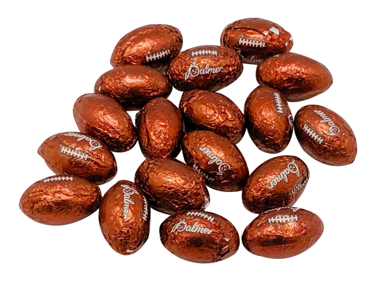 Chocolate Covered Footballs - 2 Lbs Individually Wrapped Milk Chocolate Balls (approx 160 pieces) - American Football Shaped Candy - Bulk Filler Candy for Parties