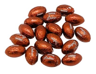 Chocolate Covered Footballs - 2 Lbs Individually Wrapped Milk Chocolate Balls (approx 160 pieces) - American Football Shaped Candy - Bulk Filler Candy for Parties