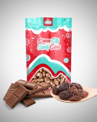 Milk Chocolate Covered Raisins Bulk-Juicy, Plump Milk Chocolate Raisins by Queen City Candy Cave (1 Pound)