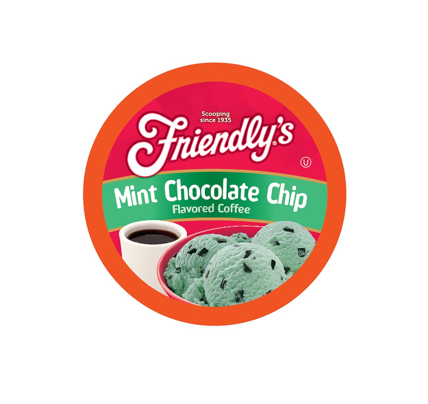 Friendly&#39;s Flavored Ice Cream Coffee Pods, Compatible with Keurig K Cup Brewers (Mint Chocolate Chip, 12 Count)
