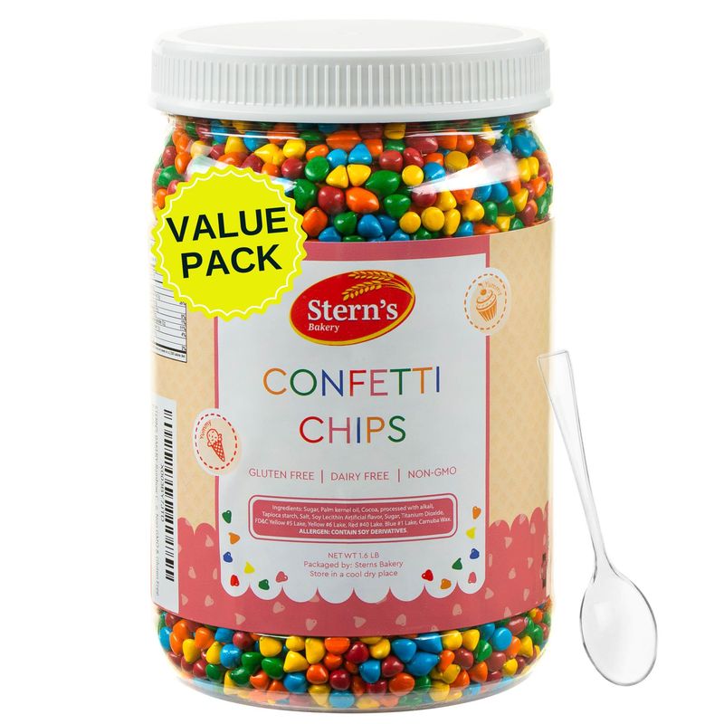 Rainbow Candy Coated Chocolate Chips | 1.5 lbs Cosmic Brownie Sprinkles | Mini Chocolate Baking Chips for Ice Cream &amp; Cake Decorating | Kosher Nut Free Non GMO Vegan &amp; Gluten Free | Sterns Bakery