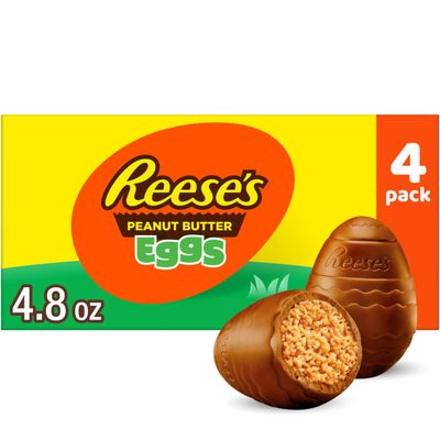 REESE&#39;S Milk Chocolate Peanut Butter Creme Eggs Candy, Easter, 1.2 oz Box (4 Pieces)