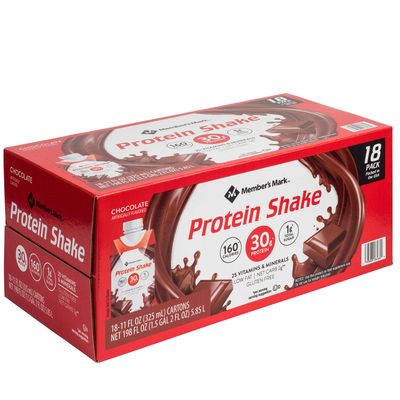 Member's Mark High Protein Chocolate Shake (11 Fl. Oz., 18 Pk.) Net 198 Fl Oz,, 198 Oz ()