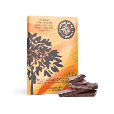 Organic 5 Mushroom Blend 70% Dark Chocolate Bar | Functional Mushroom Supplement | 100% Fruiting Body Extracts | Lion&#39;s Mane, Chaga, Reishi, Cordyceps, and Turkey Tail