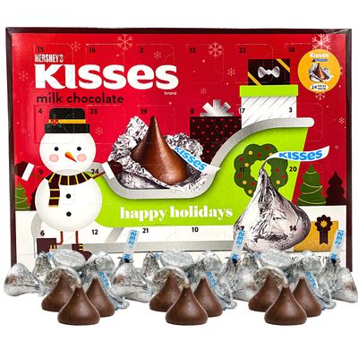 Hershey Milk Chocolate Kisses Candy Filled 2024 Christmas Advent Calendar