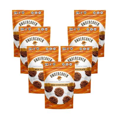 Undercover Chocolate Quinoa Crisps - Milk Chocolate | 7-Pack, 3oz Bags of Mini Crisps | Gluten Free, Nut-Free, Allergen Friendly, Kosher