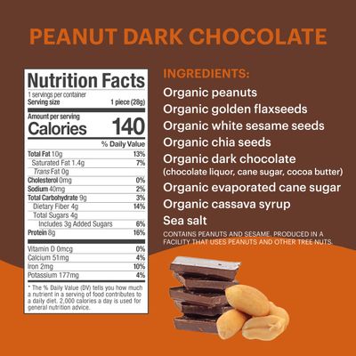 Tosi Cashew Coconut and Dark Chocolate Peanut Protein Bars Combo, Plant Based with Nuts, Gluten-Free Crunchy Snacks, Vegan, Organic, Flax &amp; Chia Seeds, Soy-Free, Omega 3s, 6G/8G Protein, 1 oz, 12-Pack