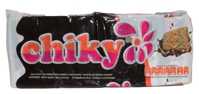 Pozuelo Chiky 16.9oz Cream Covered Cookies From Costa Rica (Pack of 3) (Chocolate)
