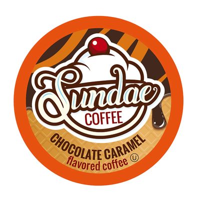Sundae Ice Cream Flavored Coffee Pods, Compatible with 2.0 Keurig K-Cup Brewer, (Chocolate Caramel) 48 Count