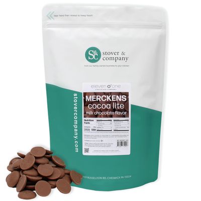 Merckens Cocoa Lite Chocolate Wafers, Milk Chocolate Melting Wafers for Dipping, Baking and Fountains, Easy to Melt (Milk Chocolate, 5 pounds)