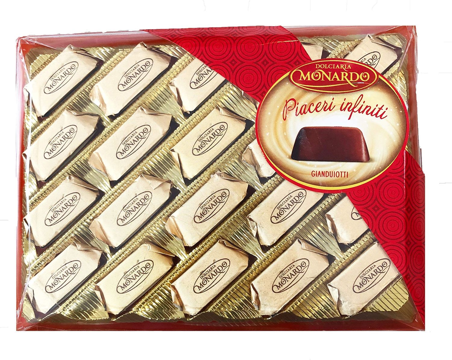 Chocolate Hazelnut Cream Center - 20 pieces (7.05 oz) - Imported from Calabria, Italy - Dolciaria Monardo Piacere Infiniti