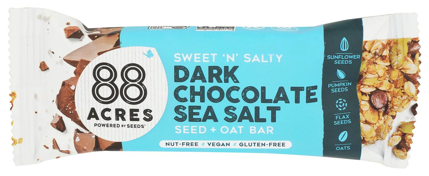 88 Acres, Dark Chocolate Sea Salt Seed Bar, 1.6 Ounce