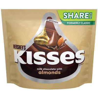 HERSHEY&#39;S KISSES Chocolate Candy with Almonds, 10 oz Bag (Pack of 2)