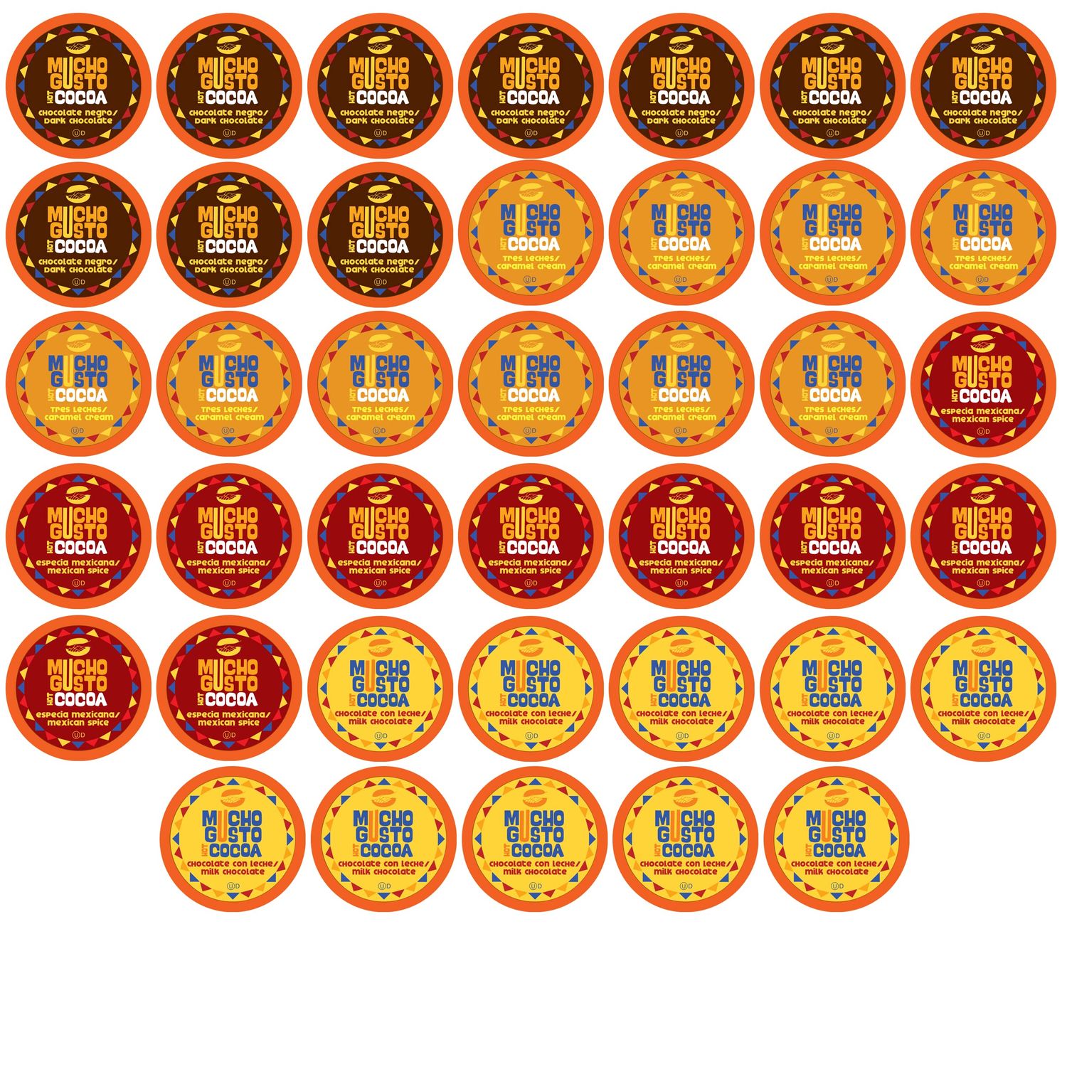Mucho Gusto Hot Cocoa Sampler Pack Pods, Compatible with 2.0 K-Cup Brewers, 40 Count (Pack of 1)