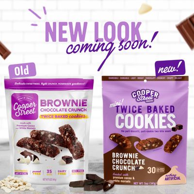 Cooper Street Twice Baked Brownie Chocolate Biscotti Cookies - Light and Crispy Coffee Cookie Bites - Traditional Low Calorie Italian Snacks for Adults &amp; Kids - Kosher, Dairy, Peanut &amp; Soy Free - 5oz