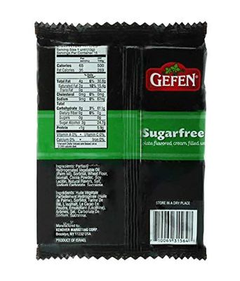 Gefen Sugar Free Chocolate Cream Filed Wafer Cookies, 7oz (3 Pack) Dairy Free, Zero Trans-fat, No Aspartame