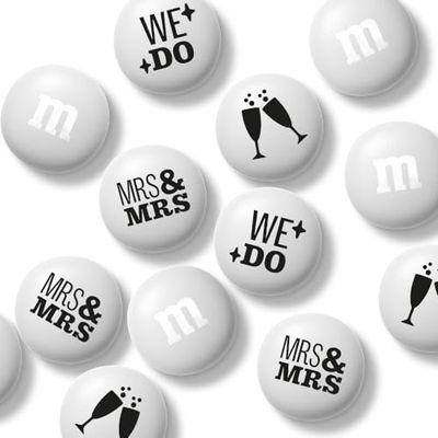 M&amp;MS Mrs. and Mrs. Milk Chocolate Candy, 5 lbs Bulk Candy for Wedding Decorations, Unique Favors, or Cake Topper