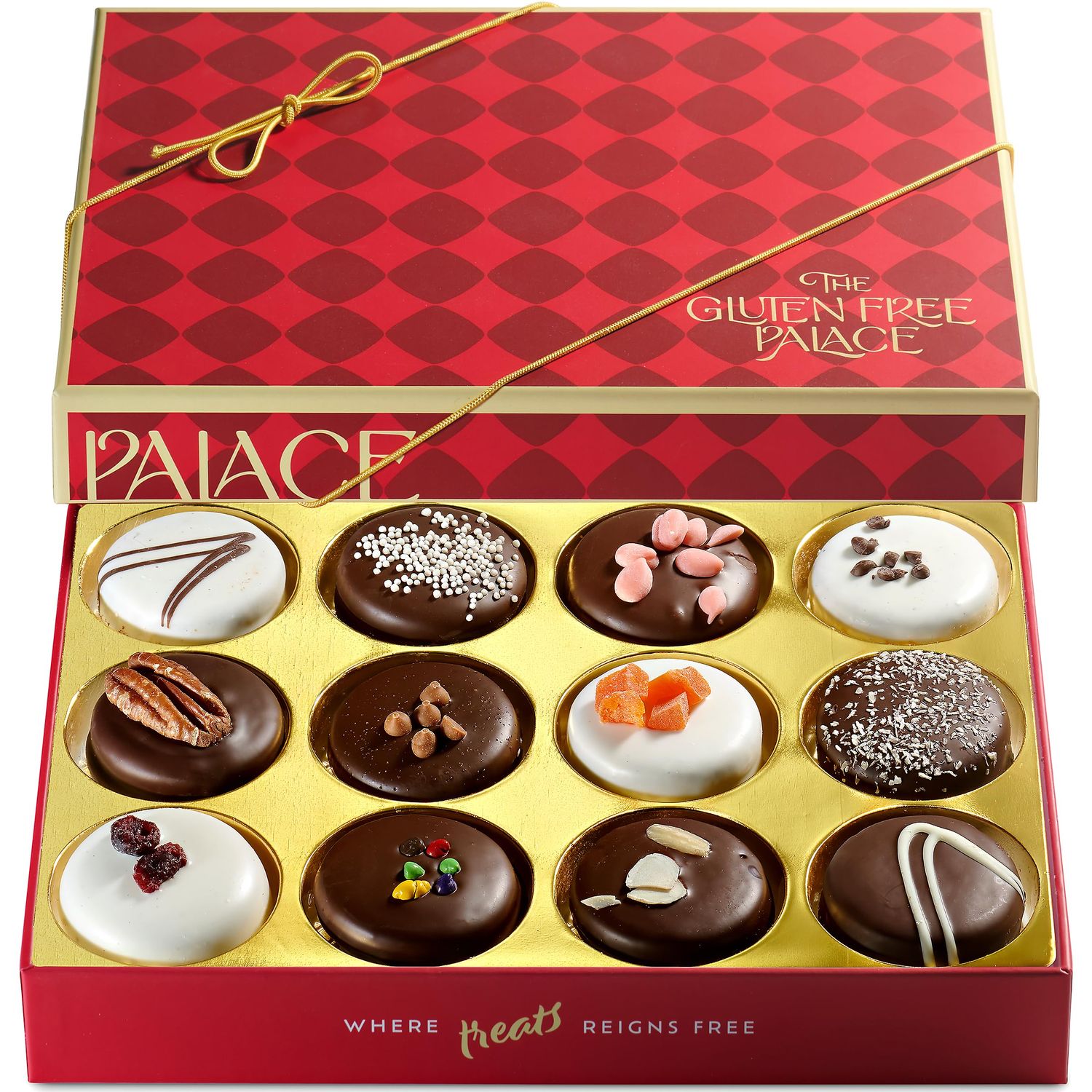 Gluten Free Chocolate Covered Cookie Gift Basket - Gourmet Cookie Gift Box - Gluten Free Chocolate Gift (12 Count) by Gluten Free Palace