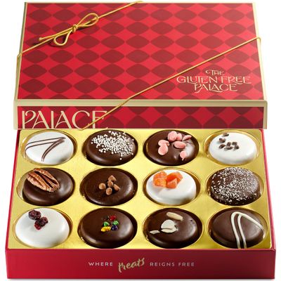 Gluten Free Chocolate Covered Cookie Gift Basket - Gourmet Cookie Gift Box - Gluten Free Chocolate Gift (12 Count) by Gluten Free Palace