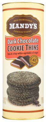 MANDYS Cookie Thins Dark Chocolate, 4.6 OZ
