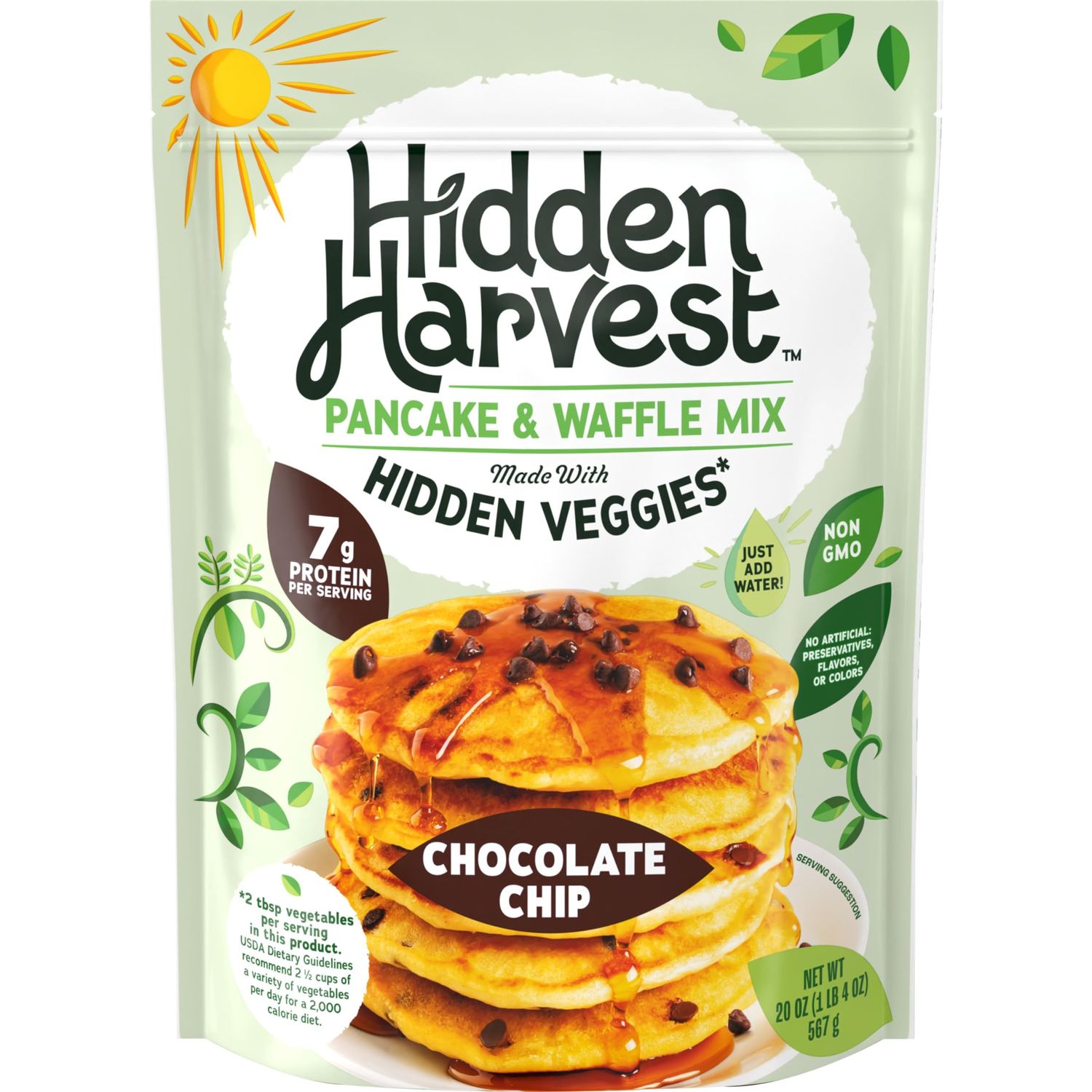 Hidden Harvest Pancake &amp; Waffle Mixes (20oz, Chocolate Chip)
