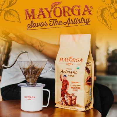 Mayorga Coffee Artesano Blend, 2 lb bag - Medium Roast Coffee - Organic Coffee - 100% Arabica Whole Beans - Smooth Chocolate & Nutty Flavor, Bright Finish - Specialty Grade, Non-GMO, Direct Trade