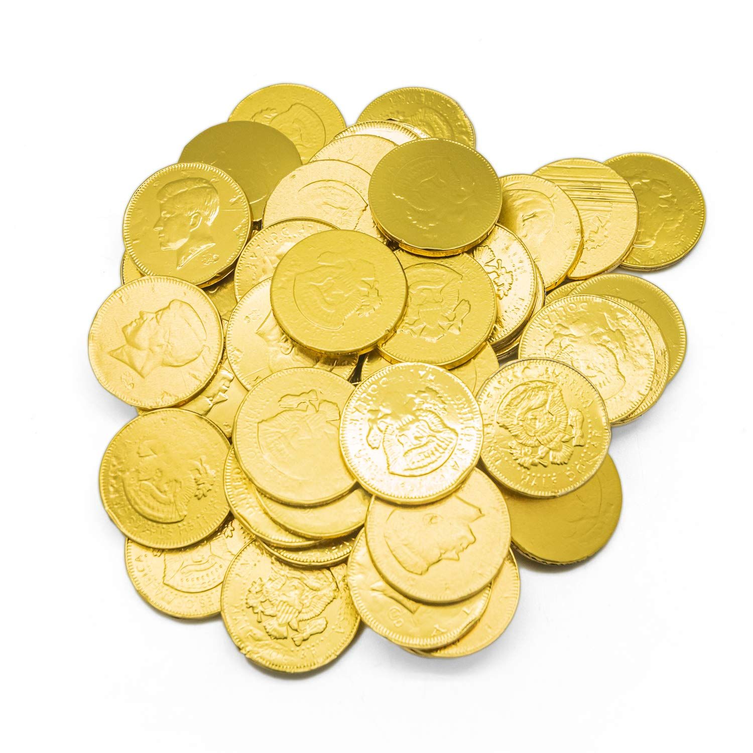 Chocolate Large Half Dollar Coins - Come in a Sealed/Resealable Candy Bag - Perfect For Halloween Parties, Pinata, Office Bowl, Wedding Favors, or Easter Baskets (2 LB)