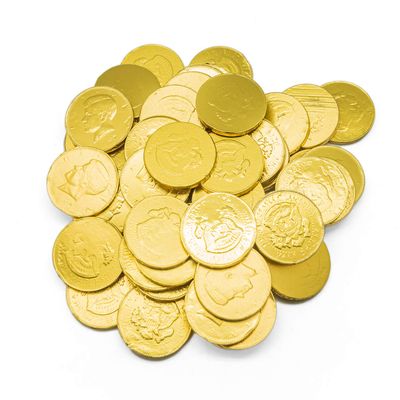 Chocolate Large Half Dollar Coins - Come in a Sealed/Resealable Candy Bag - Perfect For Halloween Parties, Pinata, Office Bowl, Wedding Favors, or Easter Baskets (2 LB)