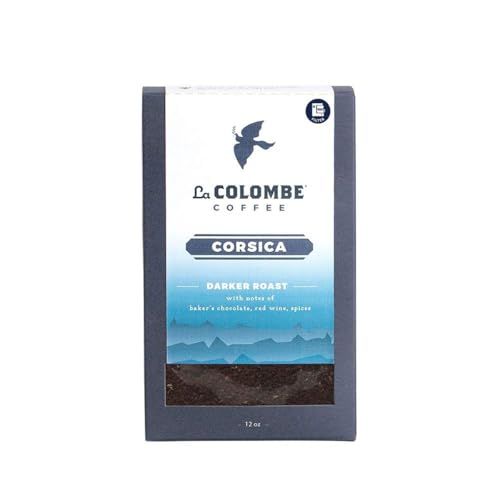 La Colombe Corsica Dark Roast Drip Grind Ground Coffee - 12 Ounce (Pack of 4) - Notes of Baker&#39;s Chocolate, Red Wine &amp; Spices - Full-Bodied, Chocolatey, Roasty Ground Coffee