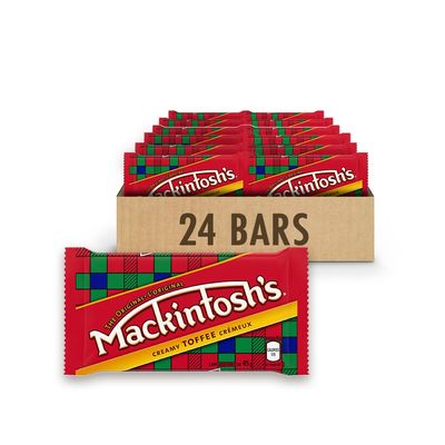Nestle Mackintosh&#39;s 24 Pack Creamy Toffee - 45g Individually Wrapped Bars in Original Display Box Product of Canada