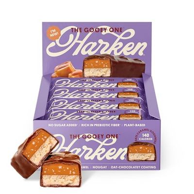 Harken Sweets - The Gooey One Vegan Christmas Candy Bar: Stocking Stuffer with Salted Date Caramel and Oat Milk Chocolate (Box of 12)