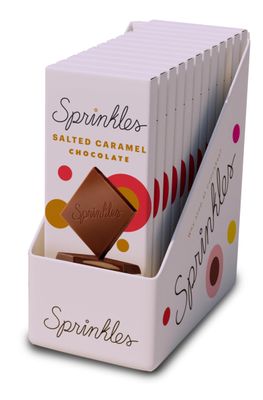 Sprinkles Chocolate Bar, Inspired by our Iconic Cupcake Flavors, 2.8oz Bars, Chocolate Snack, Naturally Flavored, Frosting Filled (12 Count, Salted Caramel)