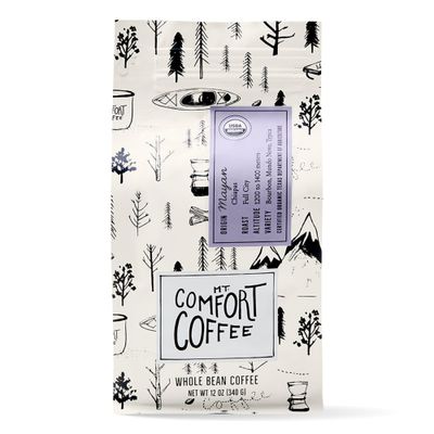 Mt. Comfort Coffee Organic Mayan Full City Roast, 12 Ounce - Flavor Notes of Nutty &amp; Chocolate - Sourced From Small, Mexican Coffee Farms - Roasted Whole Beans