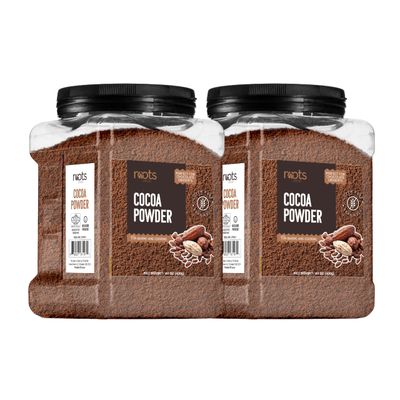 Roots Circle Unsweetened Cocoa Powder | Rich Dark Chocolate Flavor, Perfect for Baking, Smoothies, and Hot Cocoa | Premium Quality, Easy Mixing, Gluten-Free, Kosher | Bulk 2 Pack of 14oz