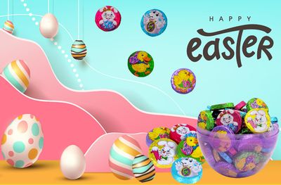 Easter Double Crisp Bunny Munny Milk Chocolate, Happy Easter Day Coins, Party Bag Fillers, Individually Wrapped Foils, Kosher Certified Dairy (1 Pound)