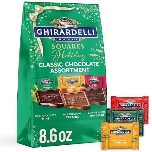 GHIRARDELLI Holiday Classic Chocolate Assortment Squares, 8.6 oz Bag