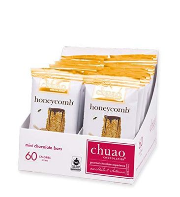 Chuao Chocolatier Honeycomb Dark Chocolate Mini Bars | Gourmet Honey No Preservatives | For Gift Baskets, Gifts for Women, Men, Thank You, Care Package | 24 Pack