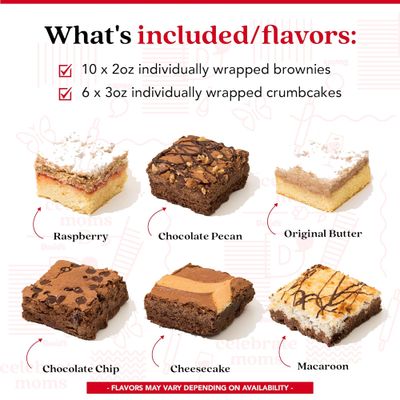 David's Cookies Assorted Brownies &amp; Crumb Cake Gift Tin, 3Lbs - Fresh Baked Chocolate Fudge Slices and Brownies - Delicious Gourmet Snack Gift Basket for Mom, Women, or Any Special Occasion